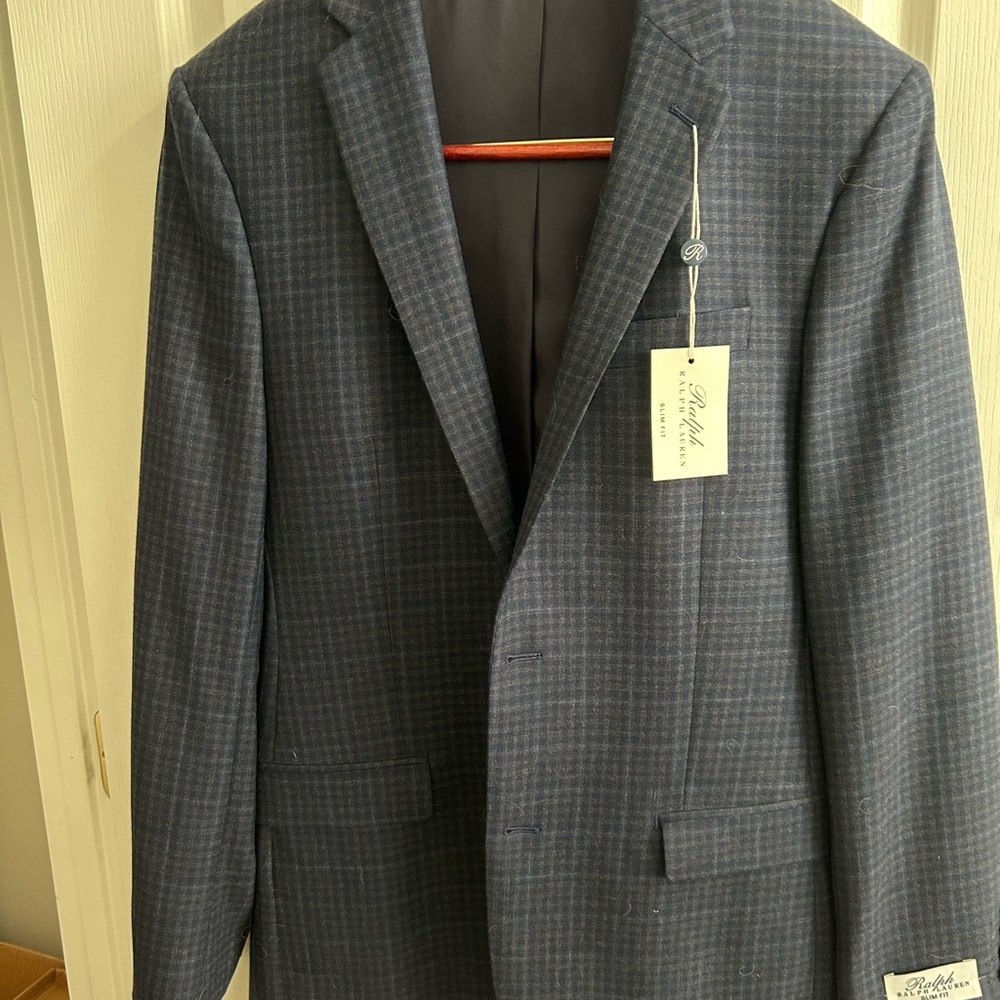 Ralph Lauren Navy Checkered Blazer